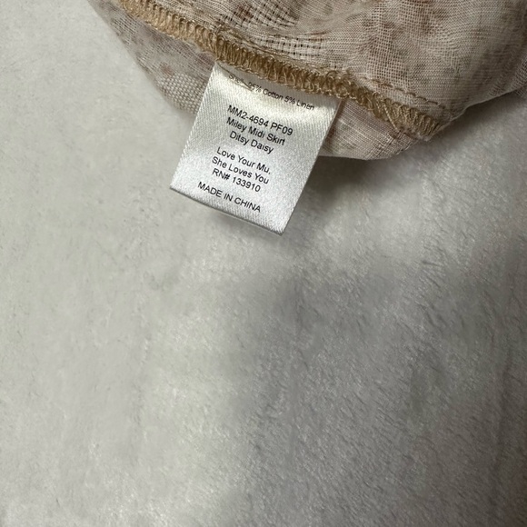 SHOW ME YOUR MUMU Miley Midi Skirt Cream Size Floral XXL - Picture 8 of 9